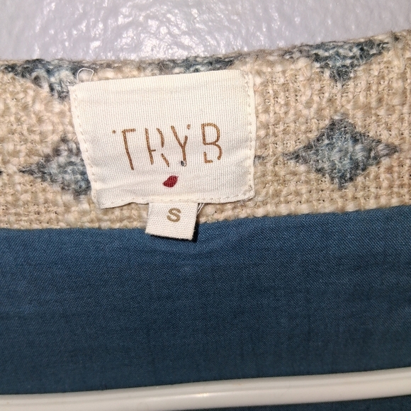 Anthropologie Textured Tassel Coat Tryb Hand Knitted Detailing 100% Cotton S - Picture 5 of 7